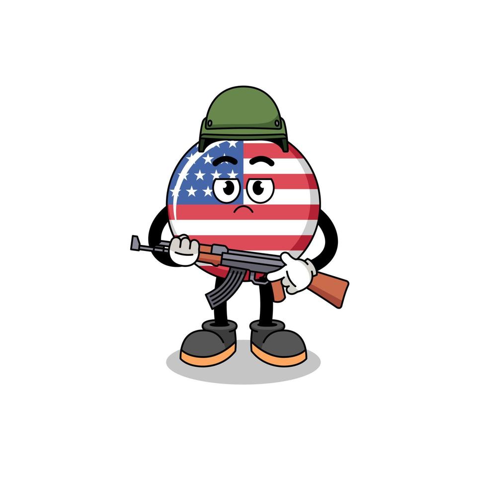 cartone animato di unito stati bandiera soldato vettore