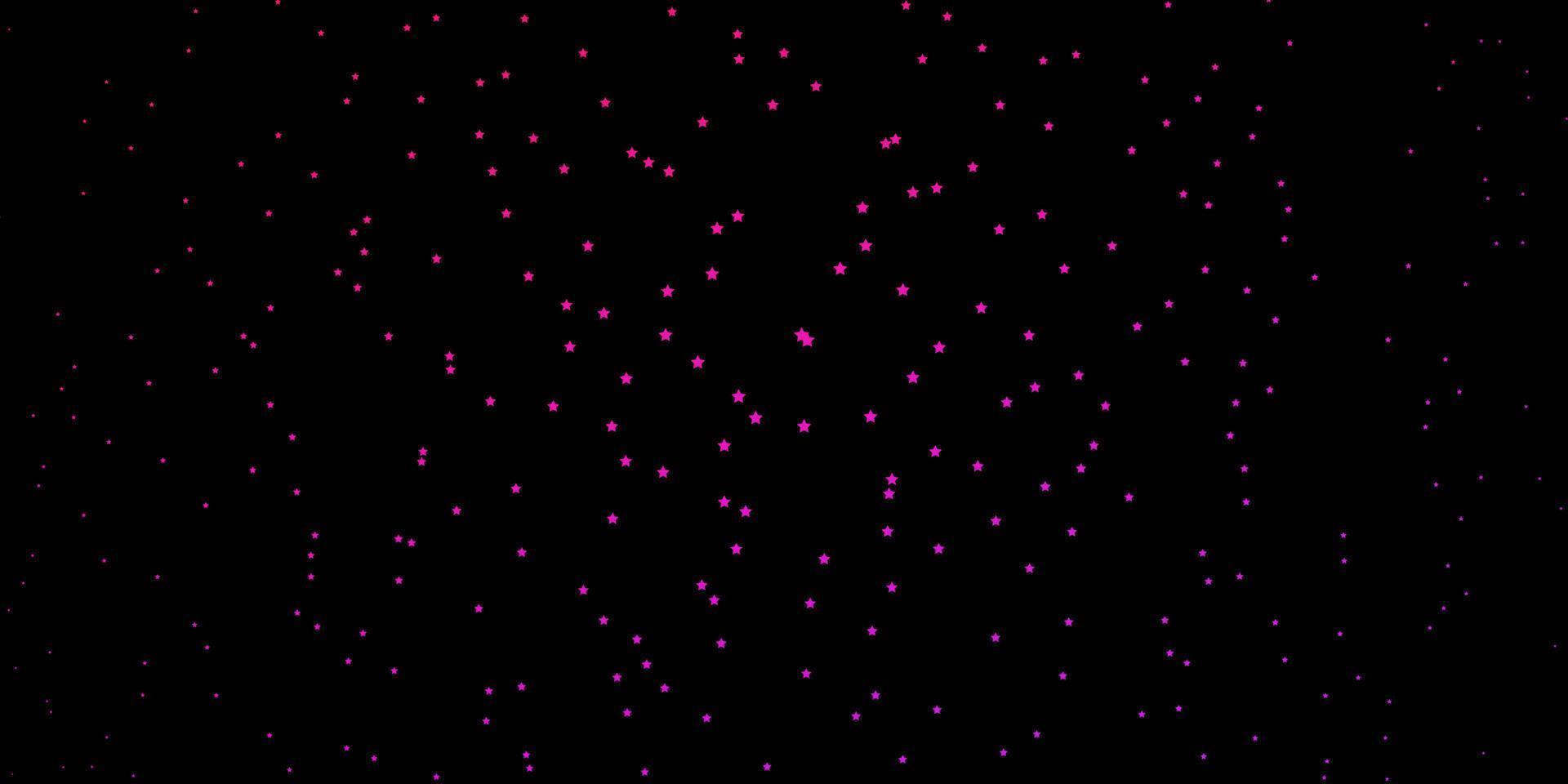 viola scuro, sfondo vettoriale rosa con stelle piccole e grandi.
