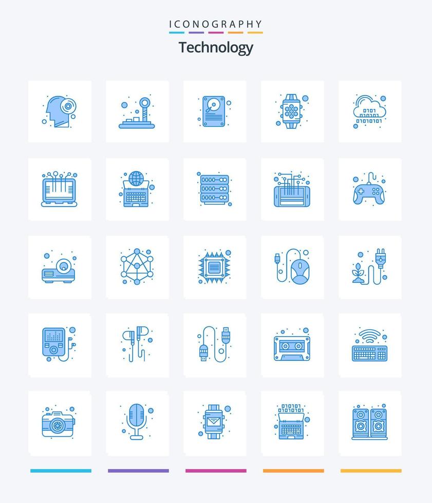 creativo tecnologia 25 blu icona imballare come come nube. caratteristica. dati. guarda. dispositivo vettore