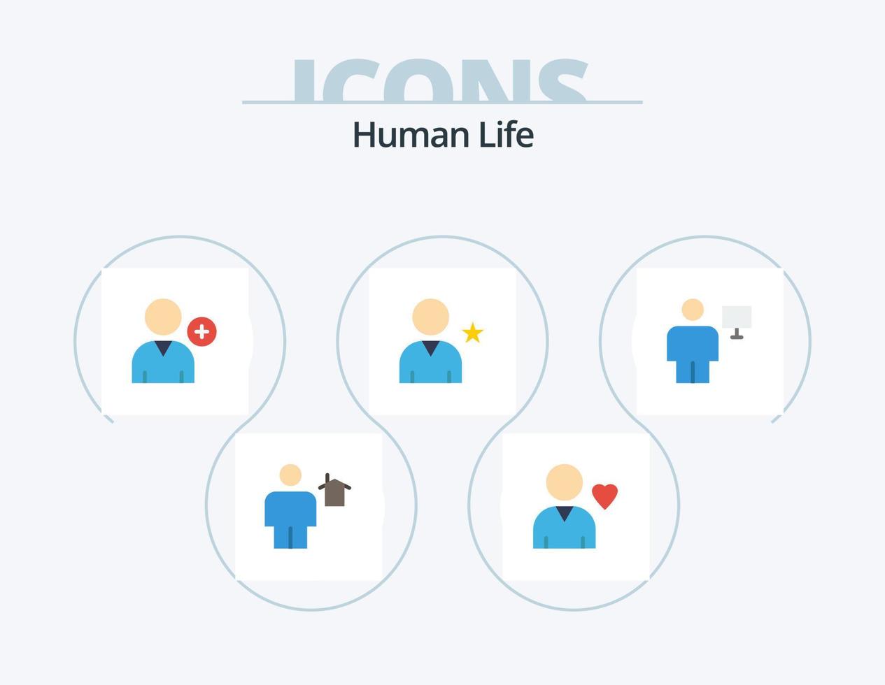 umano piatto icona imballare 5 icona design. computer. avatar. Seguire. utente. amico vettore