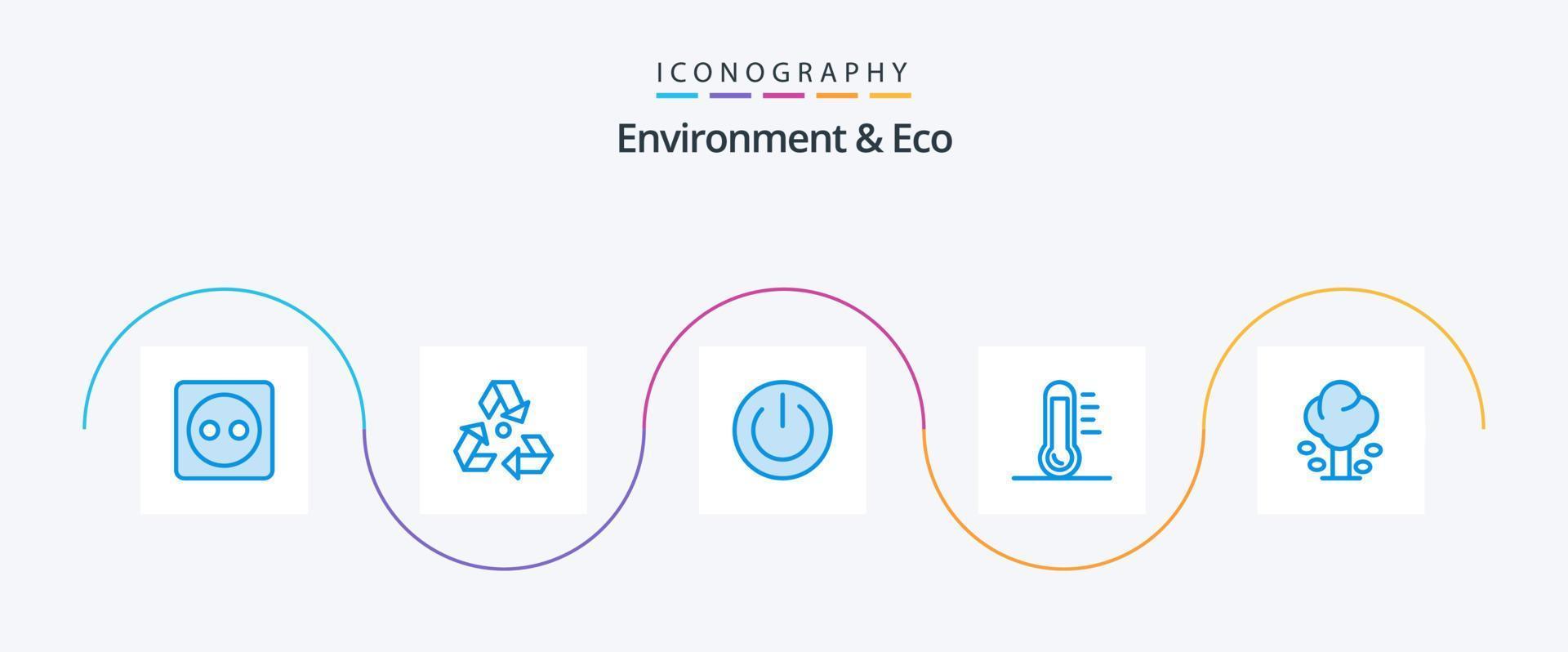 ambiente e eco blu 5 icona imballare Compreso ambiente. ecologia. verde. eco. ambiente vettore