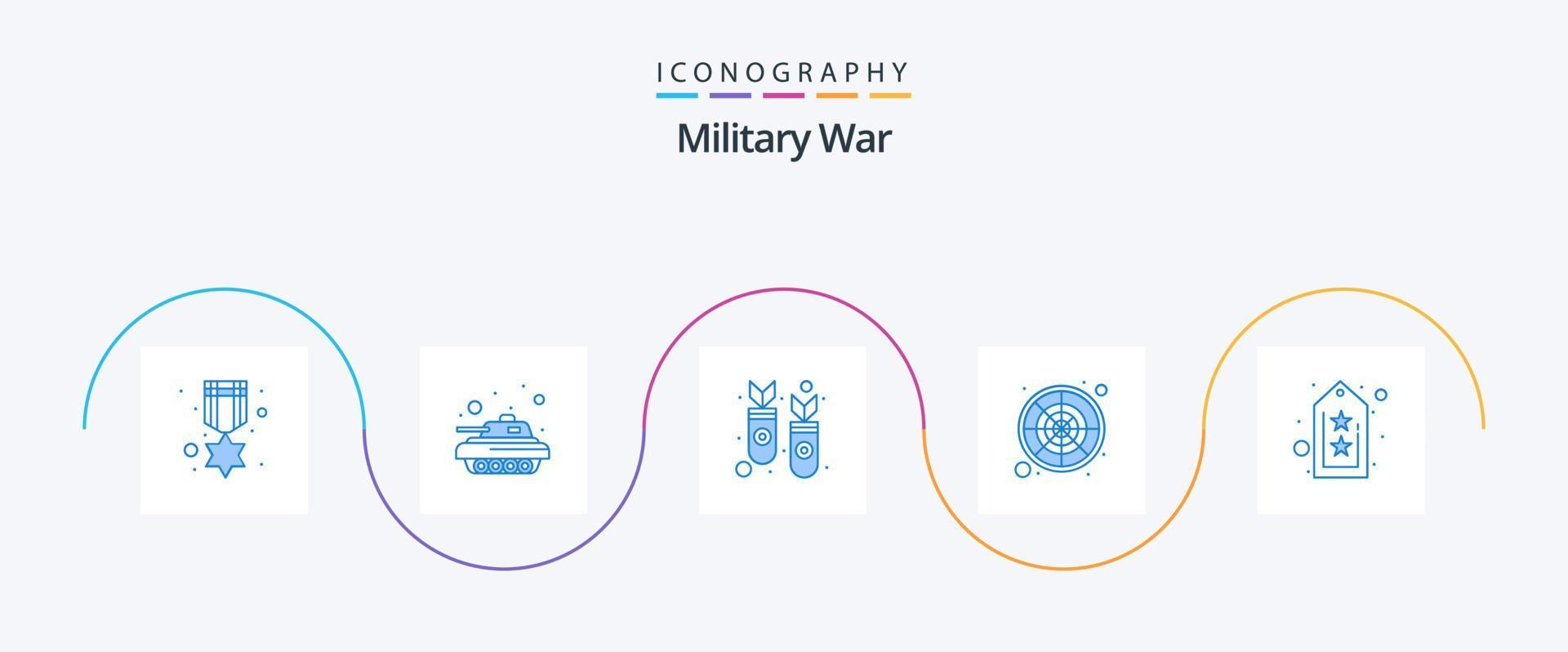 militare guerra blu 5 icona imballare Compreso addestramento. guerra. missili. soldato. militare vettore