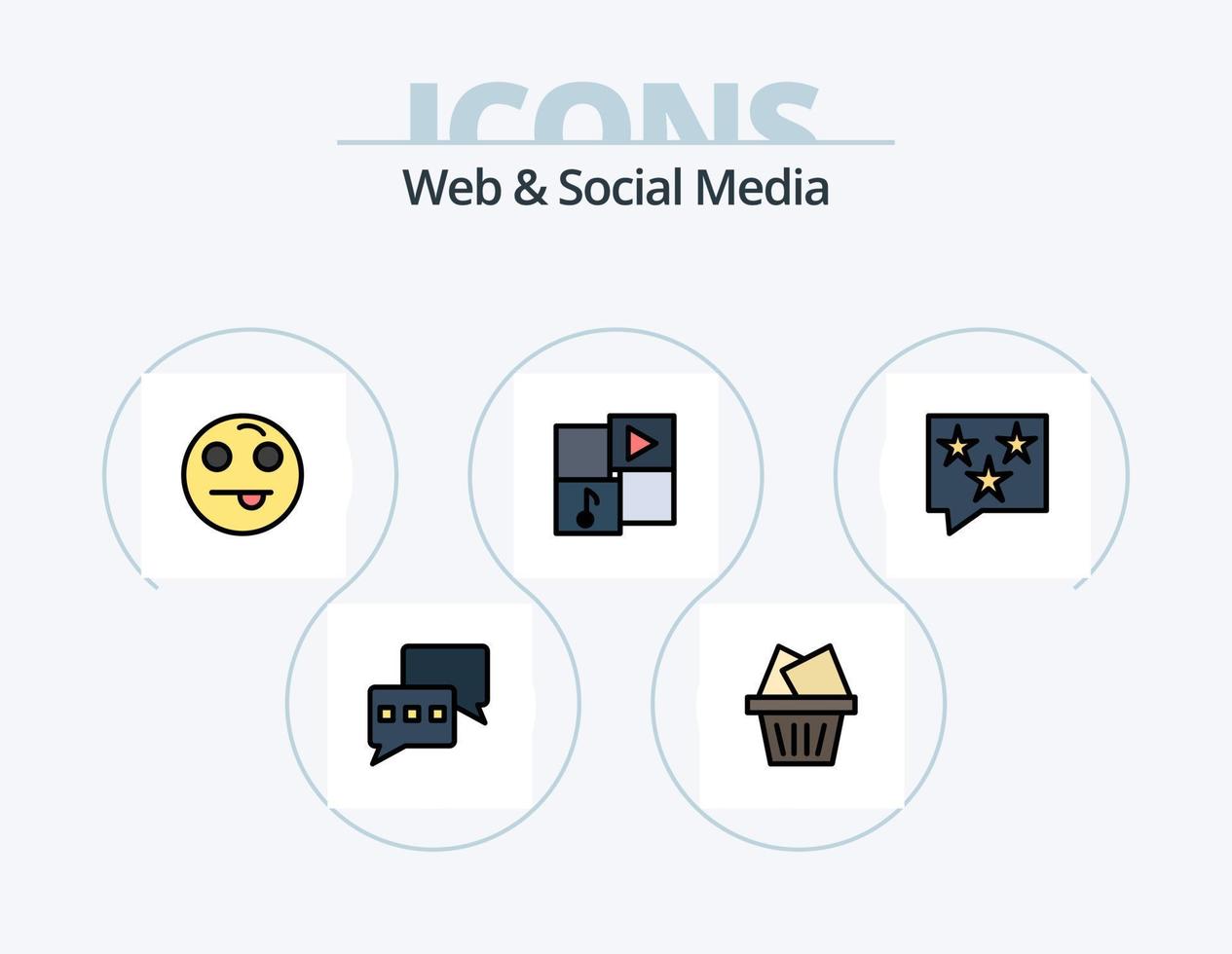 ragnatela e sociale media linea pieno icona imballare 5 icona design. chat . posta. Chiacchierare . vettore