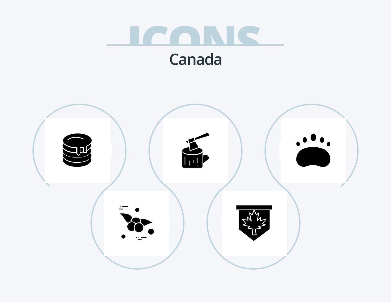 Canada glifo icona imballare 5 icona design. logo. distintivo. nozze. Di legno. log vettore