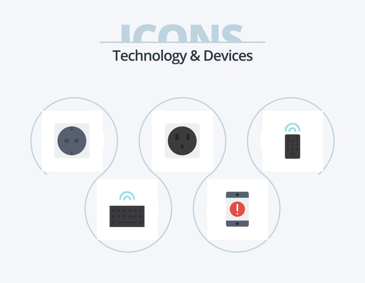 dispositivi piatto icona imballare 5 icona design. . Telefono. . a distanza vettore