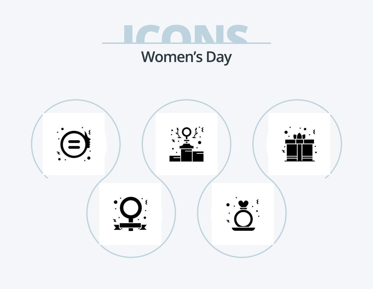 Da donna giorno glifo icona imballare 5 icona design. giorno. potenza. donne. femminismo. giustizia vettore