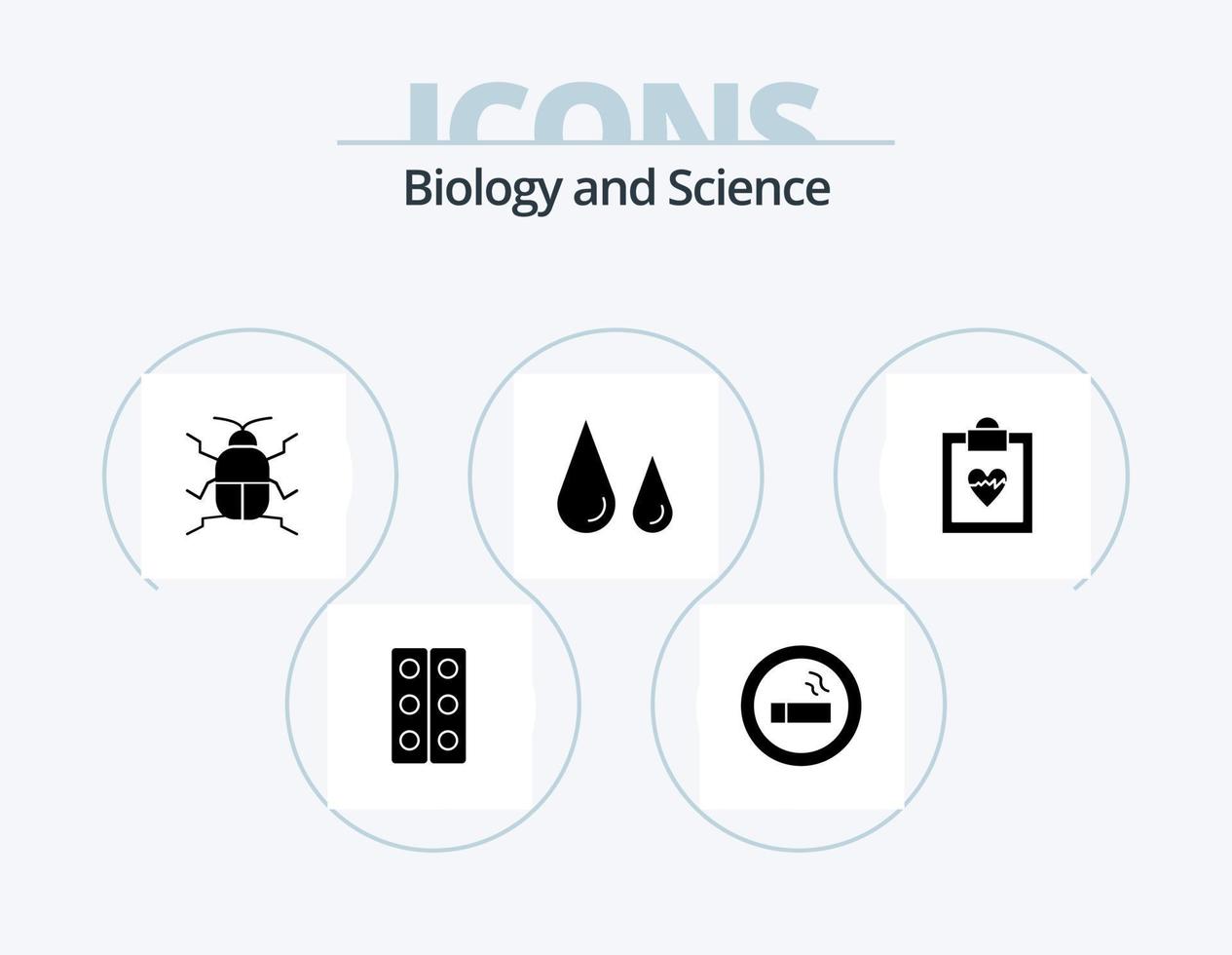biologia glifo icona imballare 5 icona design. medico. scienza. biologia. laboratorio. biologia vettore