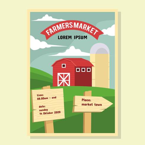 Vettore di Flyer Market Farmer