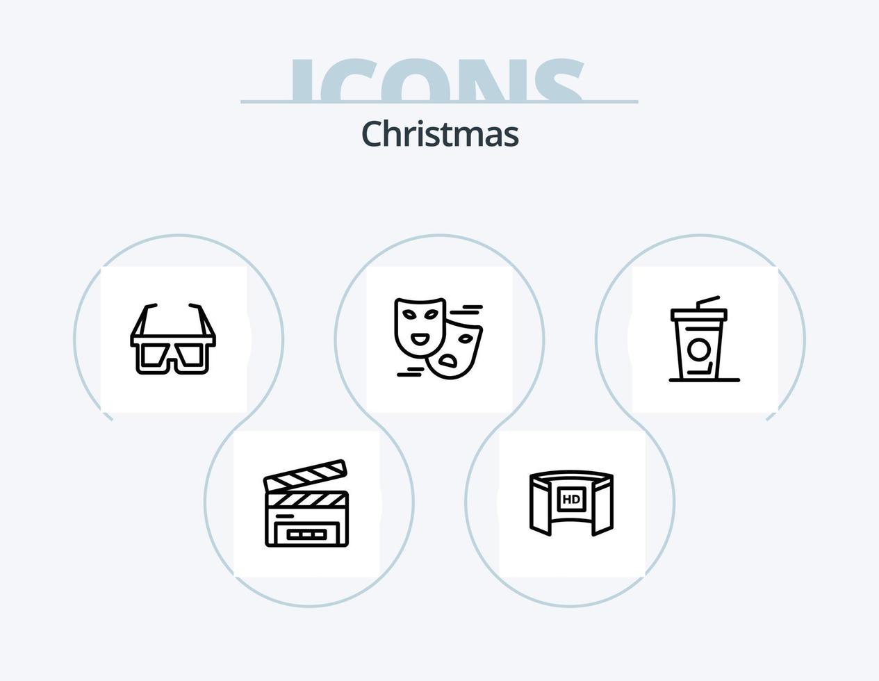 Natale linea icona imballare 5 icona design. . regalo. stella. Natale. dolce vettore