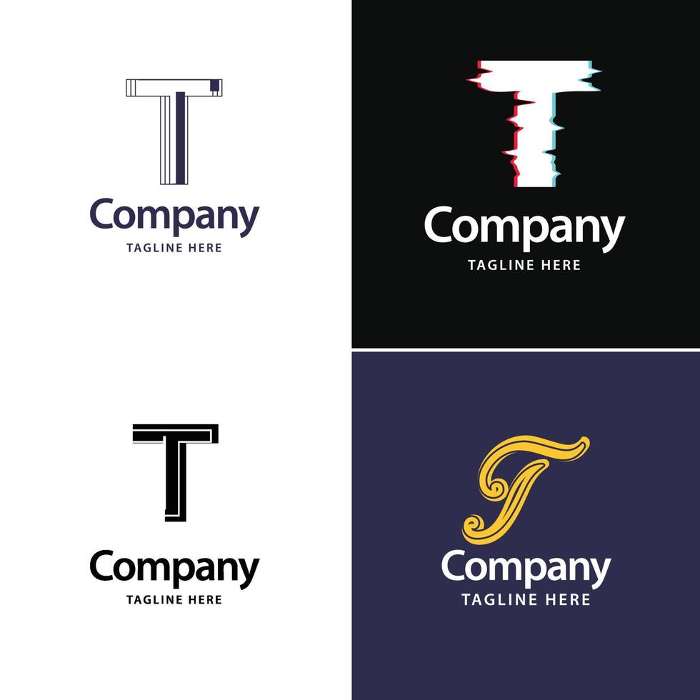 lettera t grande logo imballare design creativo moderno loghi design per il tuo attività commerciale vettore