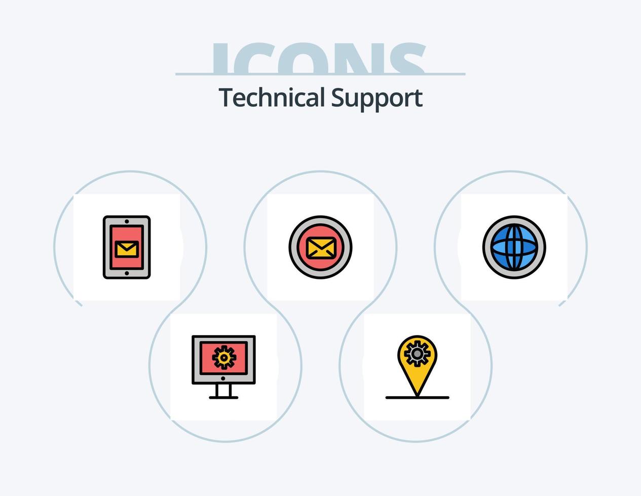 tecnico supporto linea pieno icona imballare 5 icona design. discutere. Chiacchierare. servizio. bolle. supporto vettore