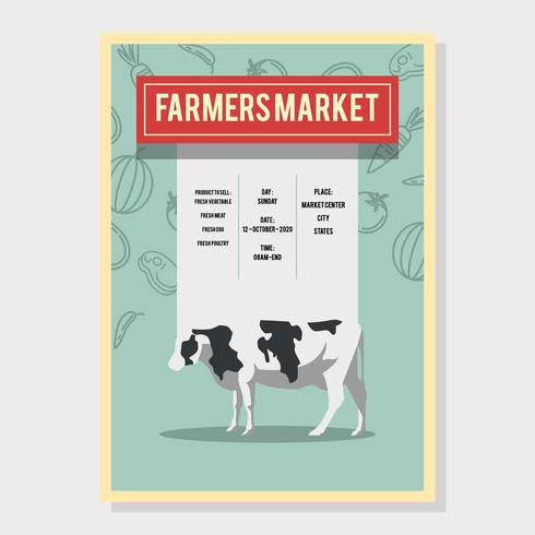 Vettore di Flyer Market Farmer