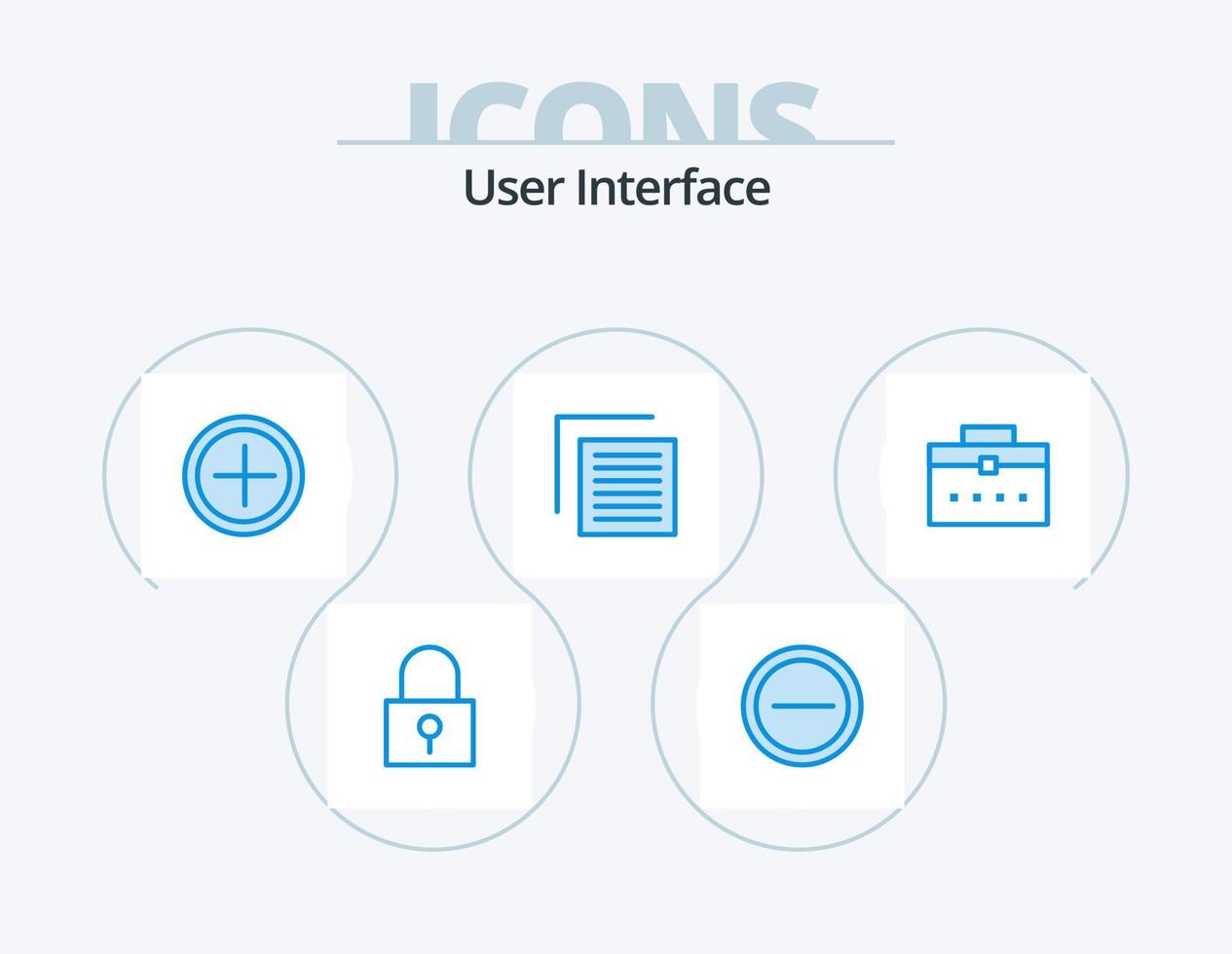 utente interfaccia blu icona imballare 5 icona design. interfaccia. lavoratore Borsa. più. Borsa. utente vettore