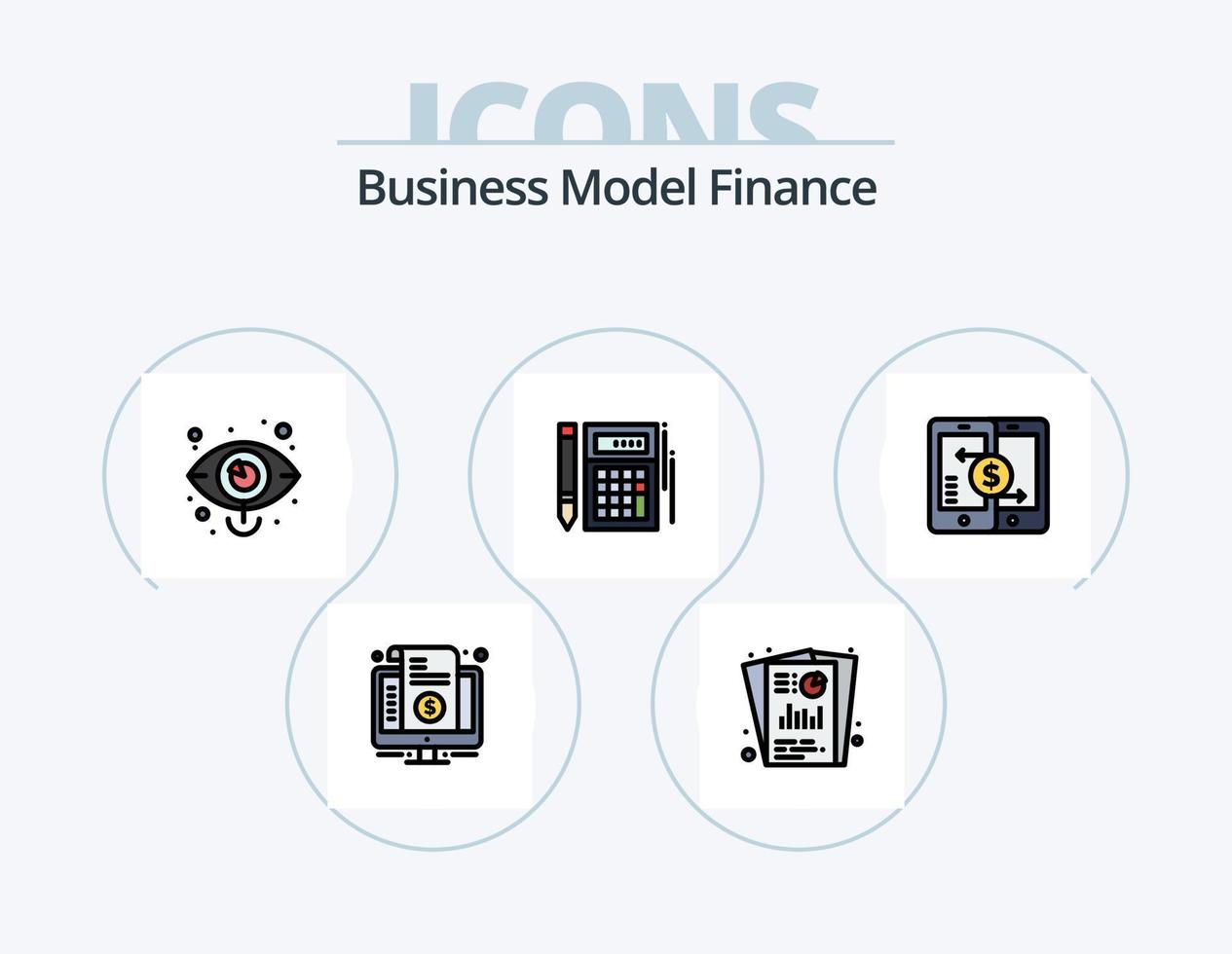 finanza linea pieno icona imballare 5 icona design. depositare. banca. marketing. fondi. crowdsourcing vettore