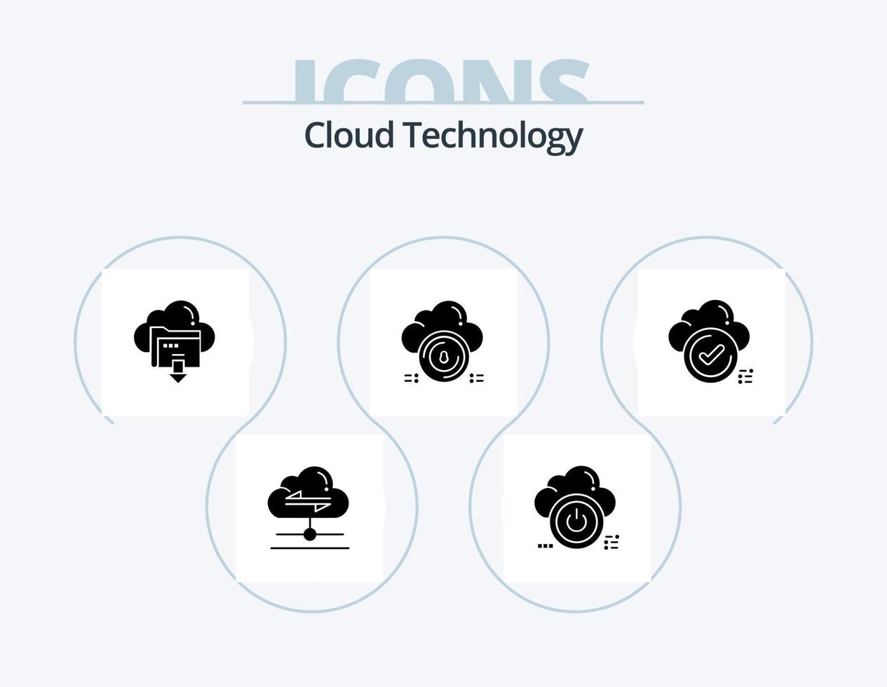 nube tecnologia glifo icona imballare 5 icona design. nube. sicuro. spento. sicuro. nube vettore