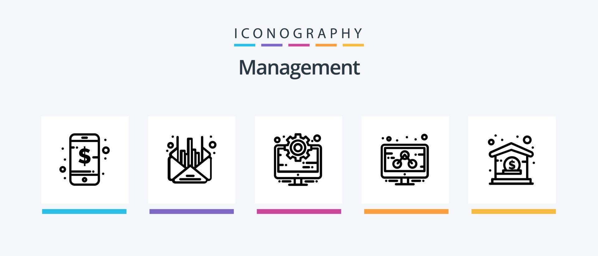 gestione linea 5 icona imballare Compreso gestione. attività commerciale. attività commerciale. tavola. opzioni. creativo icone design vettore