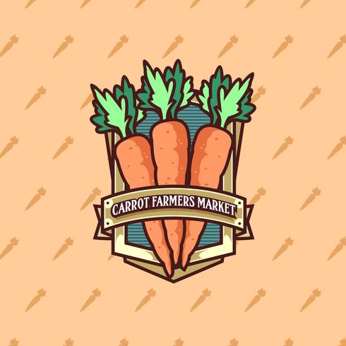 Vettore di Logo del mercato degli agricoltori della carota