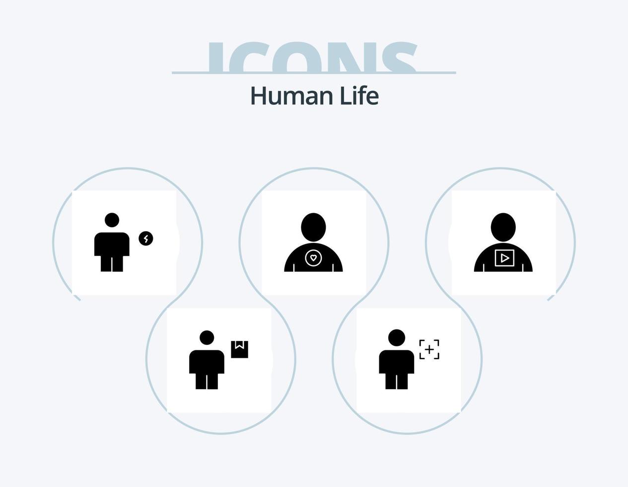umano glifo icona imballare 5 icona design. cuore. preferito. Immagine. umano. elettricità vettore