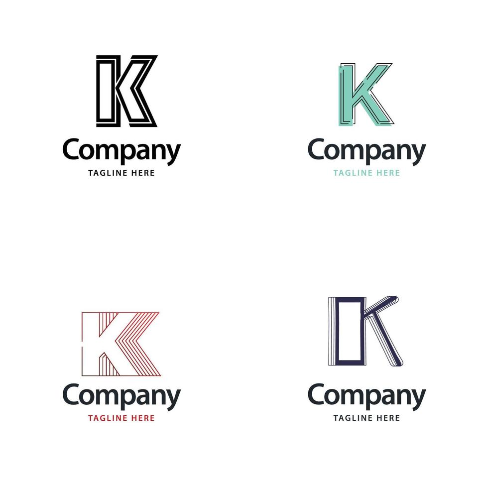 lettera K grande logo imballare design creativo moderno loghi design per il tuo attività commerciale vettore