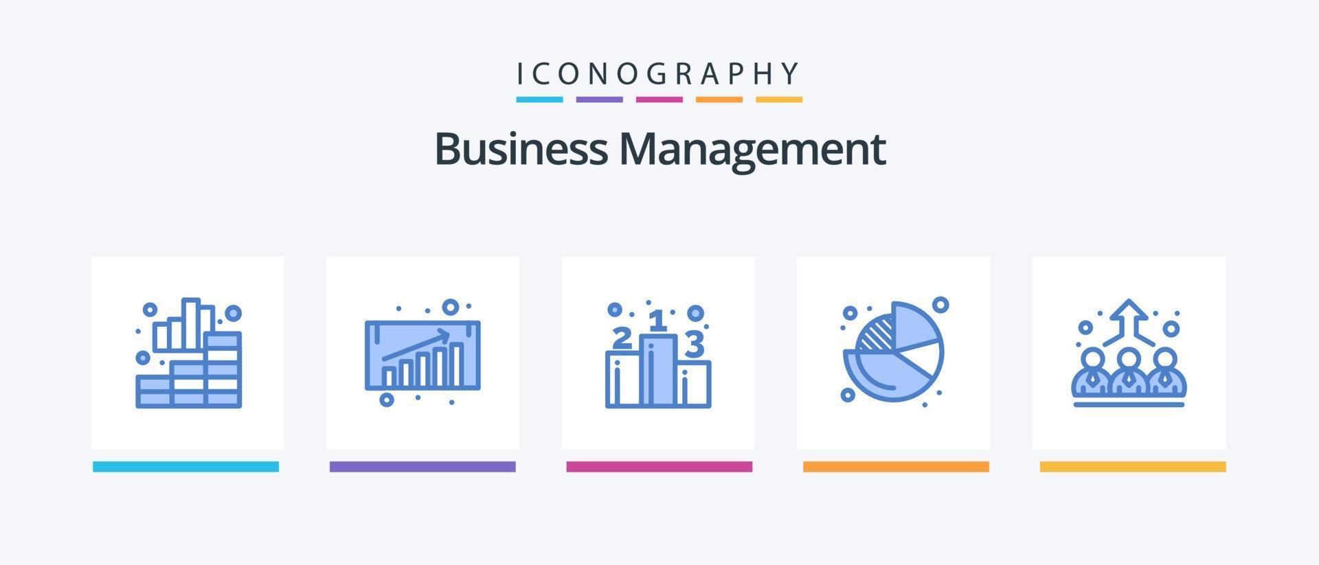 attività commerciale gestione blu 5 icona imballare Compreso datore di lavoro. attività commerciale. posizione. torta. grafico. creativo icone design vettore