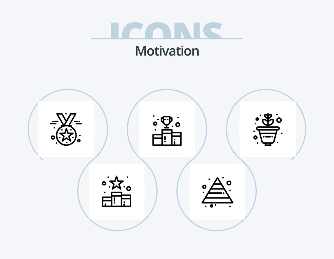 motivazione linea icona imballare 5 icona design. su. statistiche. media. crescita. sociale vettore