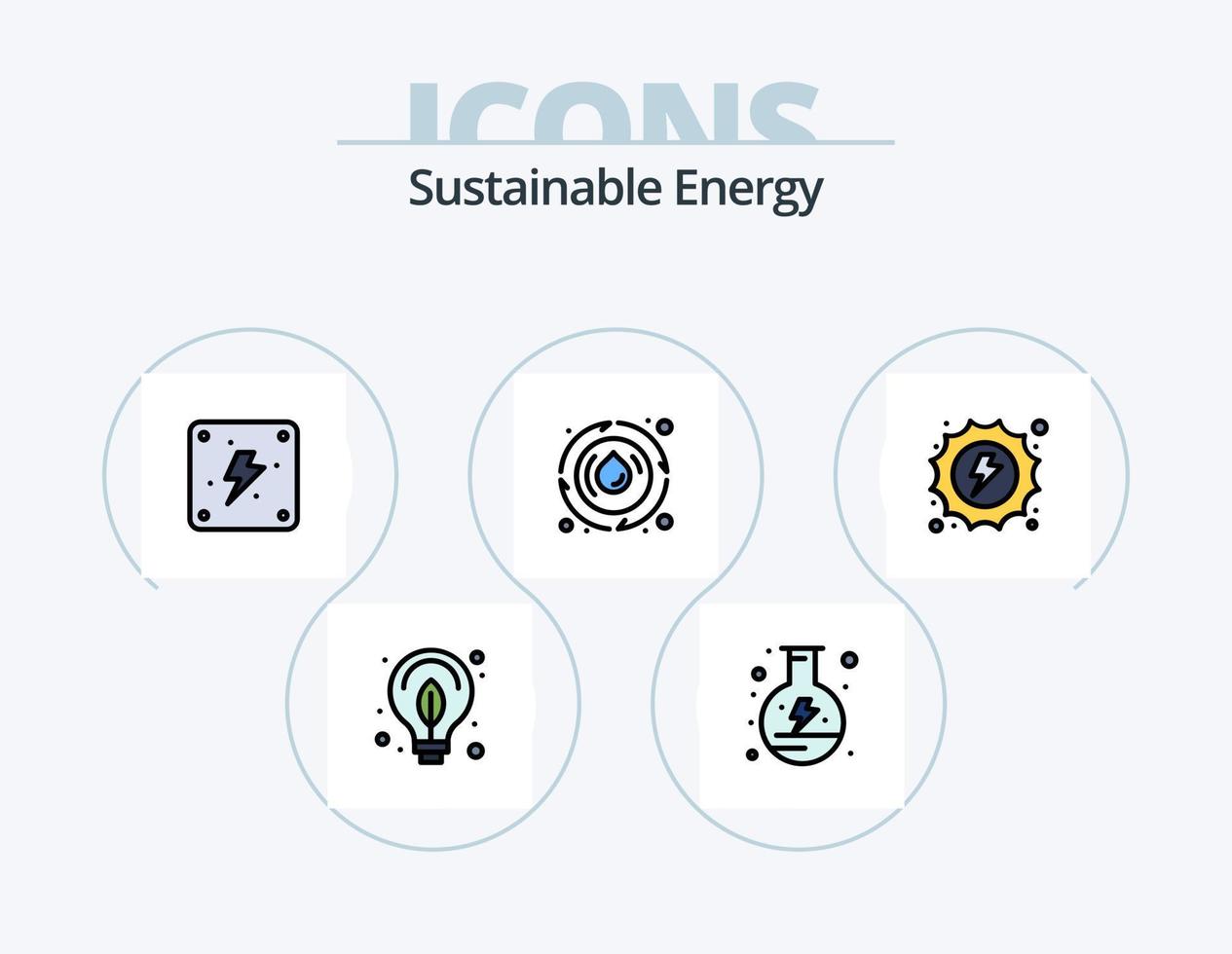 sostenibile energia linea pieno icona imballare 5 icona design. potenza. energia. energia. energia idroelettrica. energia vettore