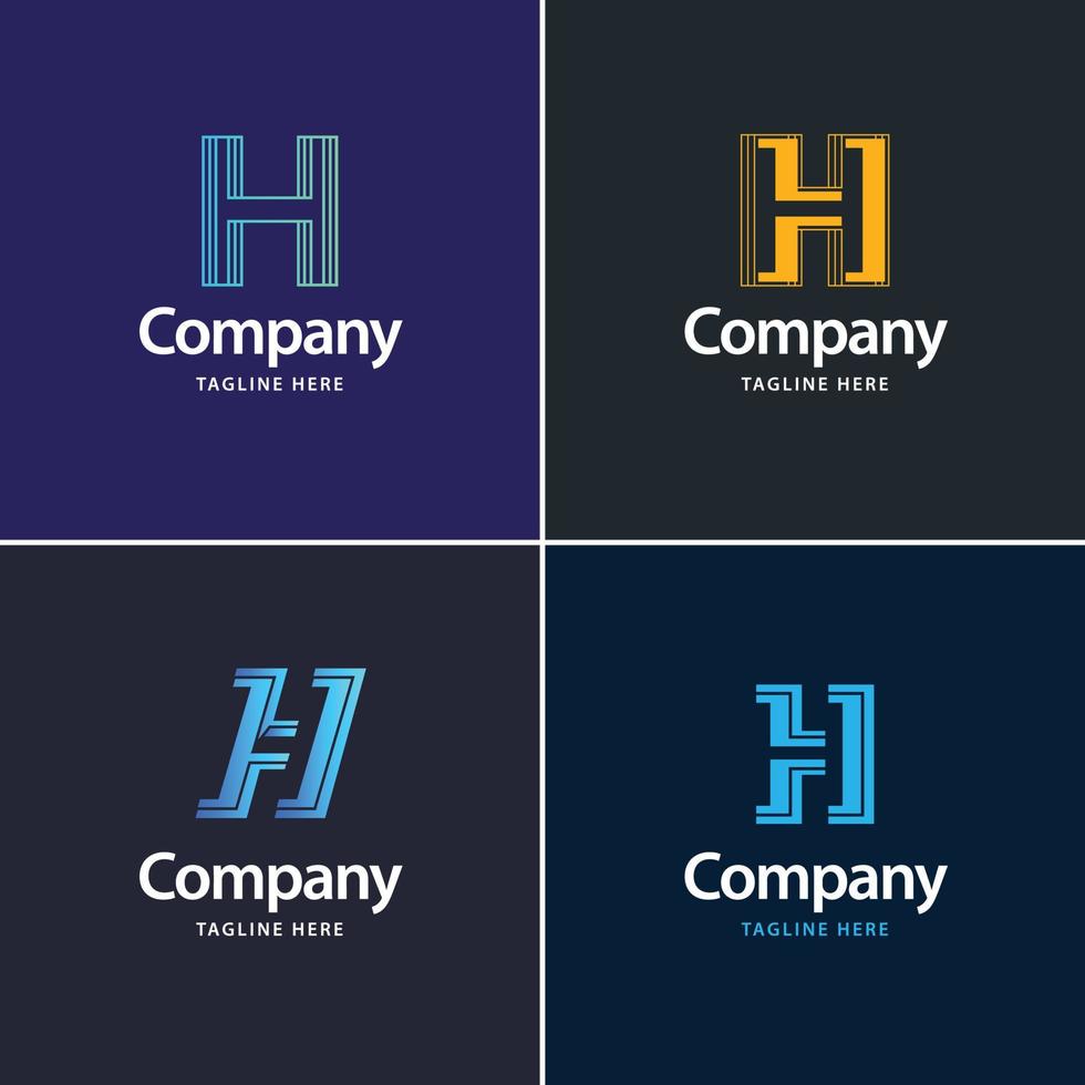lettera h grande logo imballare design creativo moderno loghi design per il tuo attività commerciale vettore