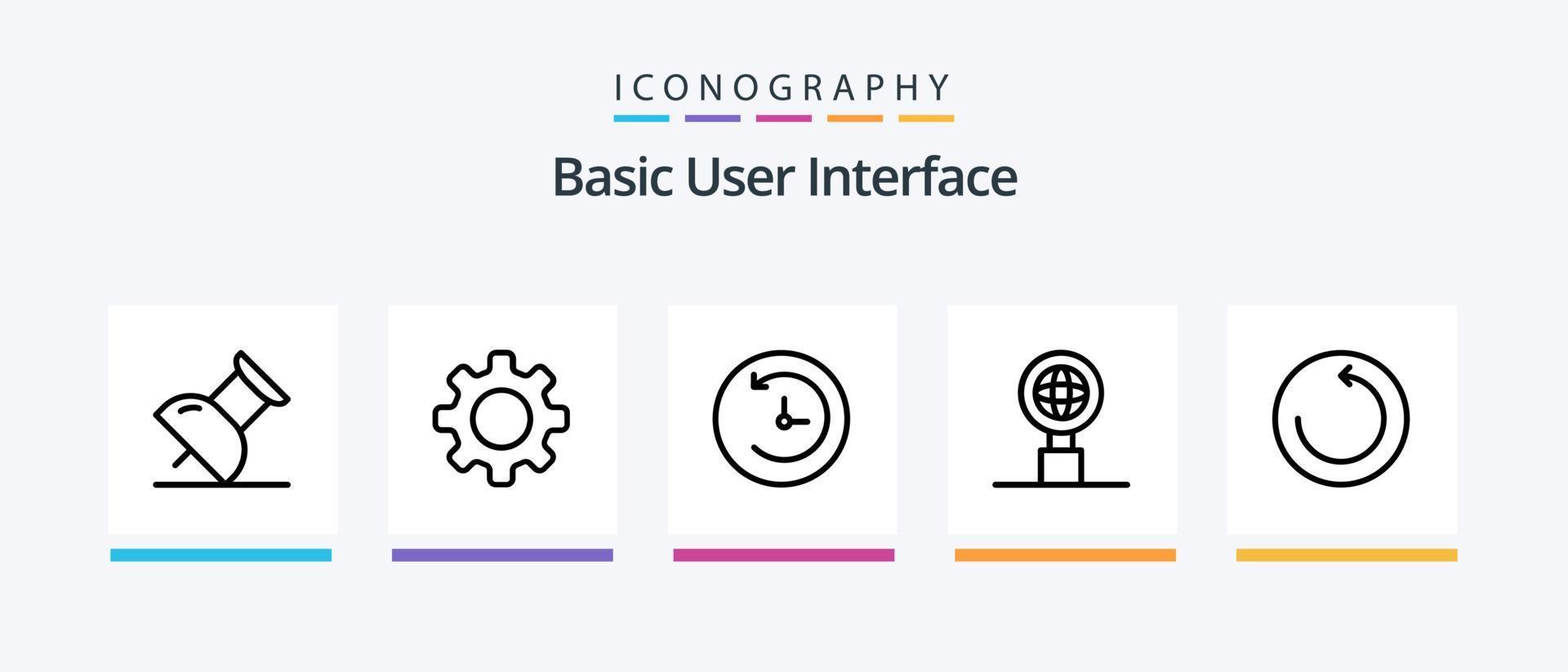 di base linea 5 icona imballare Compreso . ricerca. commento. Internet. roccia. creativo icone design vettore