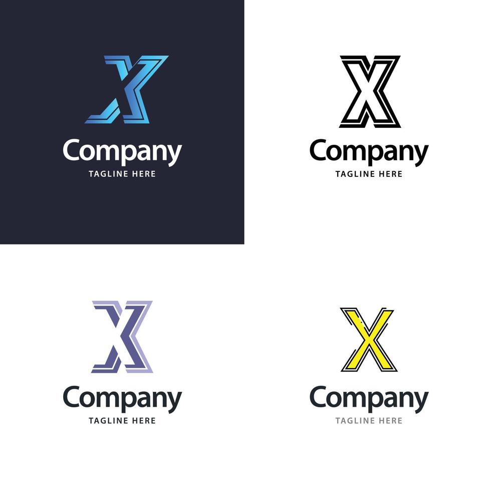 lettera X grande logo imballare design creativo moderno loghi design per il tuo attività commerciale vettore