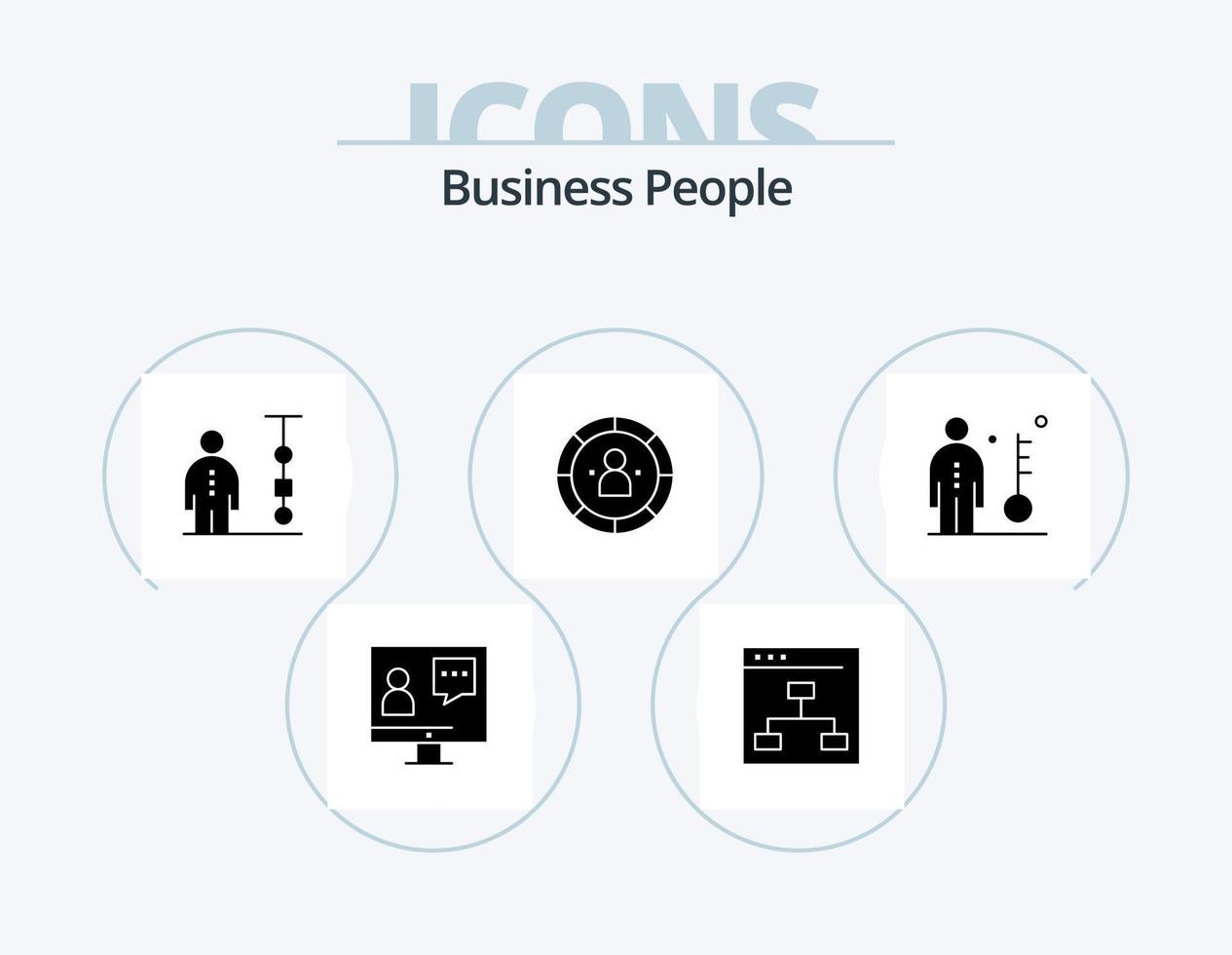 attività commerciale persone glifo icona imballare 5 icona design. efficienza. grafico. le persone. le persone. aziendale amministrazione vettore