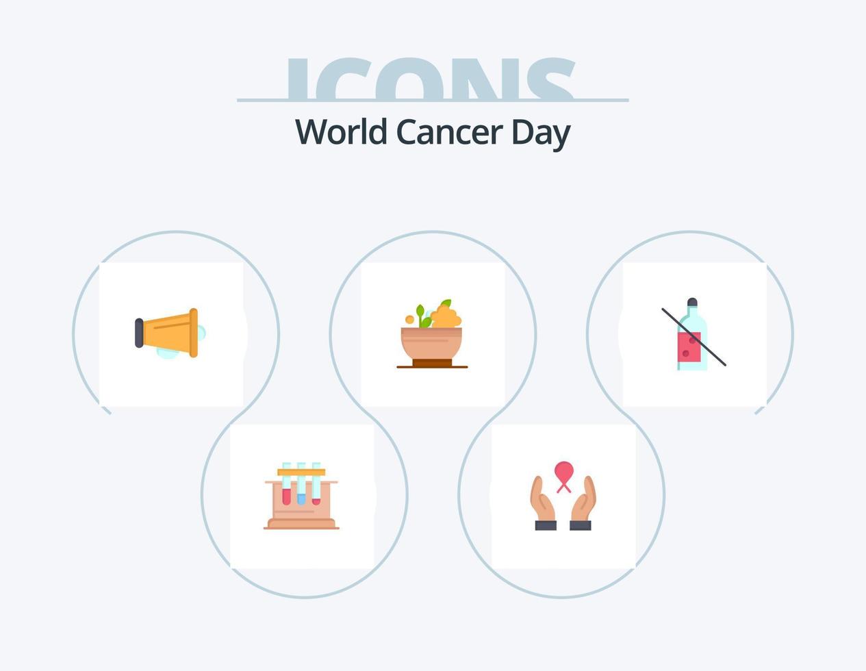 mondo cancro giorno piatto icona imballare 5 icona design. oratore. annunciare. Seno cancro. megafono. cancro vettore