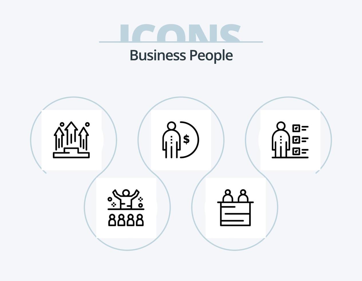 attività commerciale persone linea icona imballare 5 icona design. lavoro. abilità. persona. le persone. aziendale amministrazione vettore