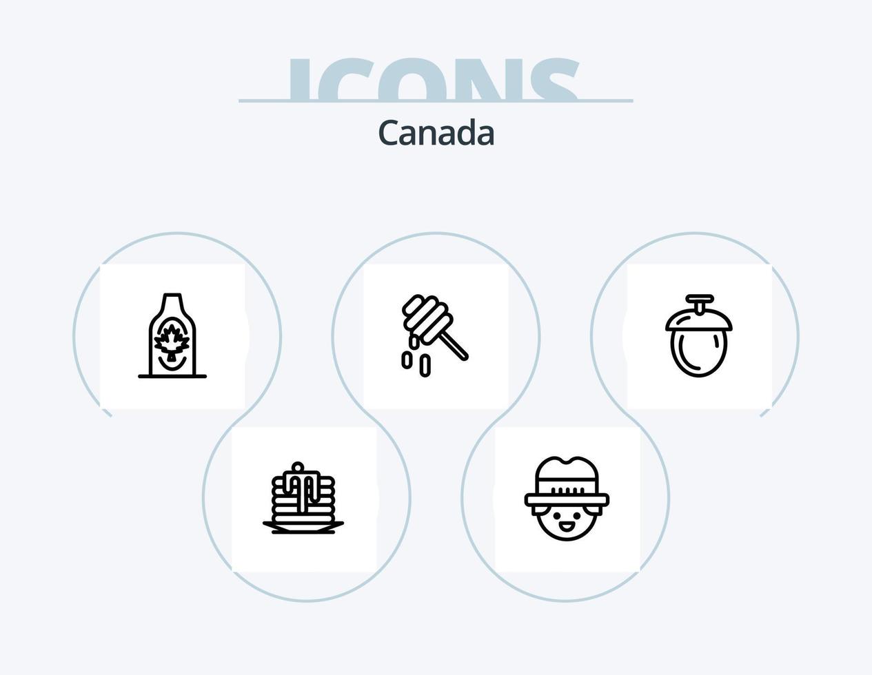 Canada linea icona imballare 5 icona design. sano. torre di avvistamento. bandiera. Torre. acero vettore
