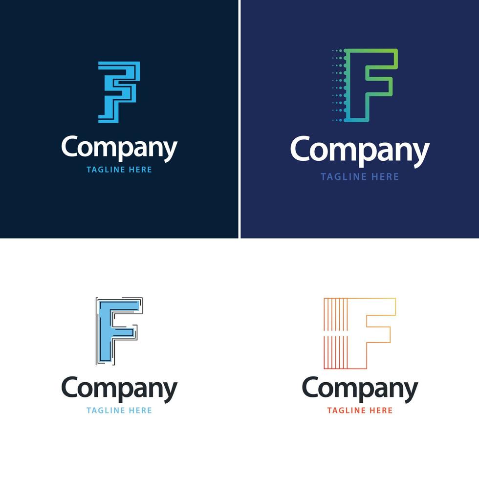 lettera f grande logo imballare design creativo moderno loghi design per il tuo attività commerciale vettore