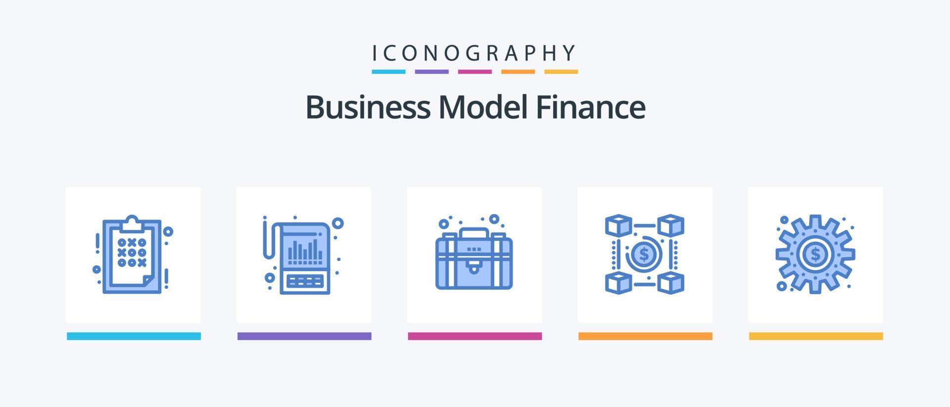 finanza blu 5 icona imballare Compreso pagamenti. Rete. dichiarazioni. moneta. privato. creativo icone design vettore
