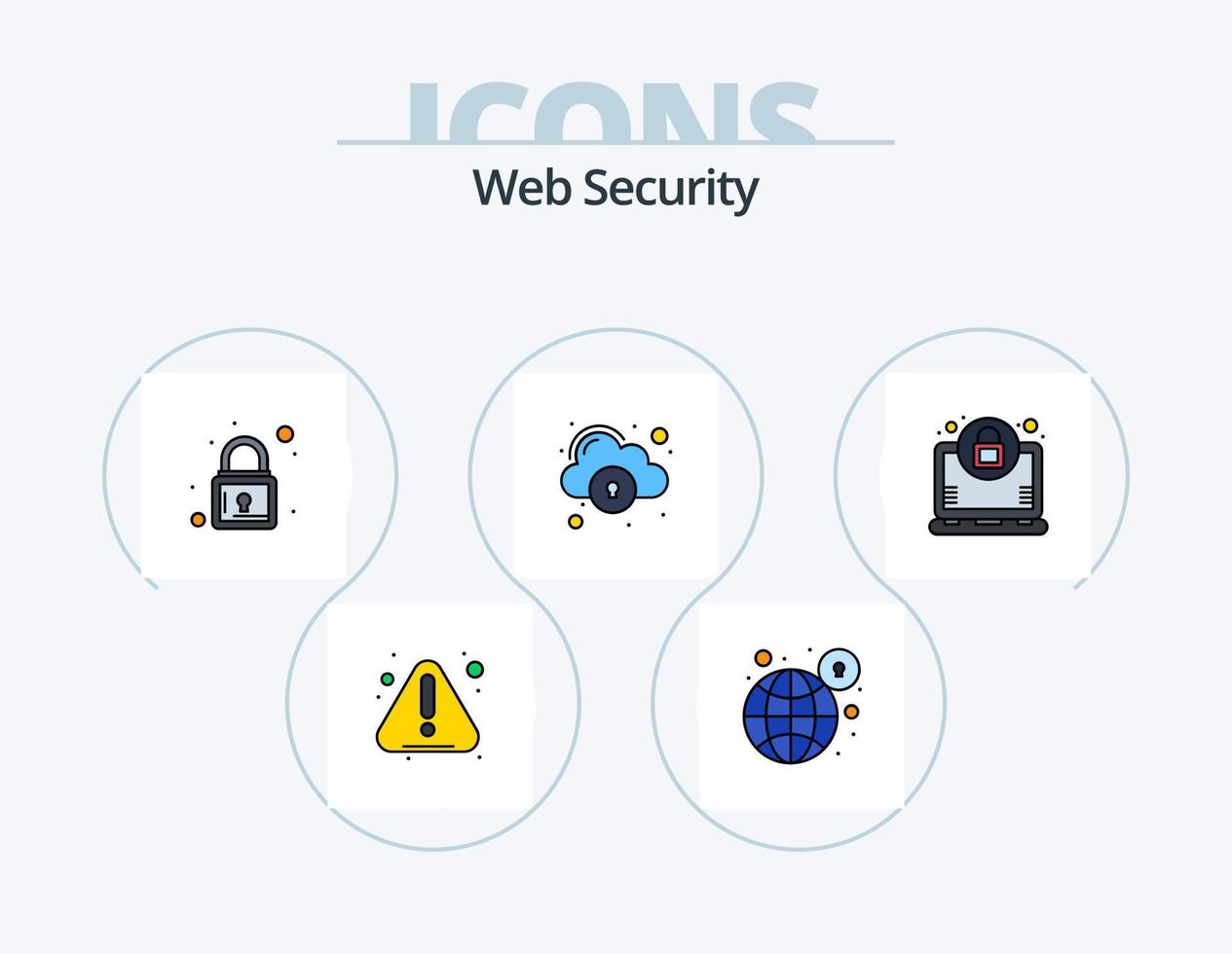 ragnatela sicurezza linea pieno icona imballare 5 icona design. perdita. dati. sicurezza. mobile dati. sicurezza vettore