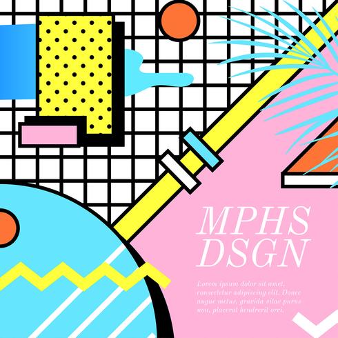 memphis design layout vector