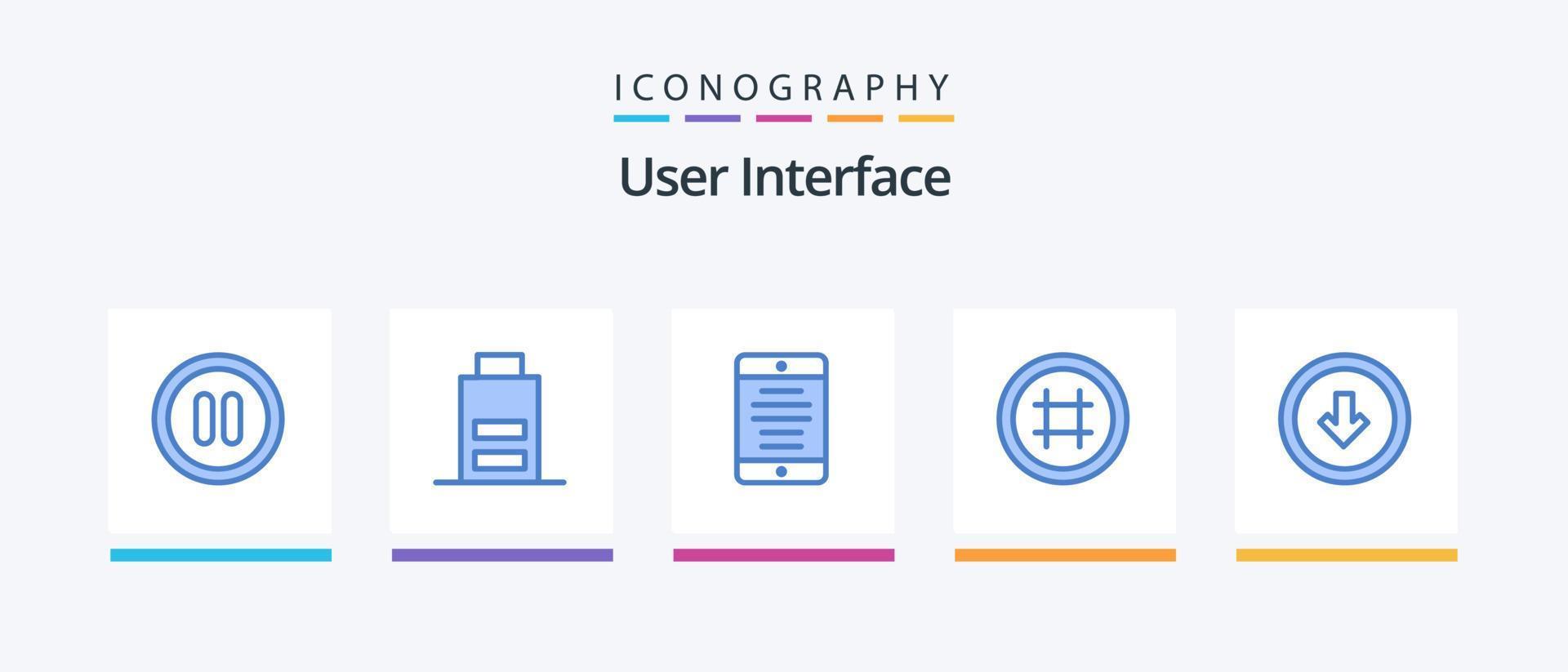 utente interfaccia blu 5 icona imballare Compreso utente. freccia. mobile Telefono. utente. interfaccia. creativo icone design vettore