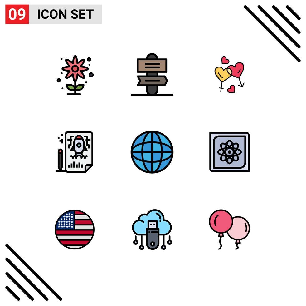 9 creativo icone moderno segni e simboli di spedizione file uomo razzo pagina modificabile vettore design elementi