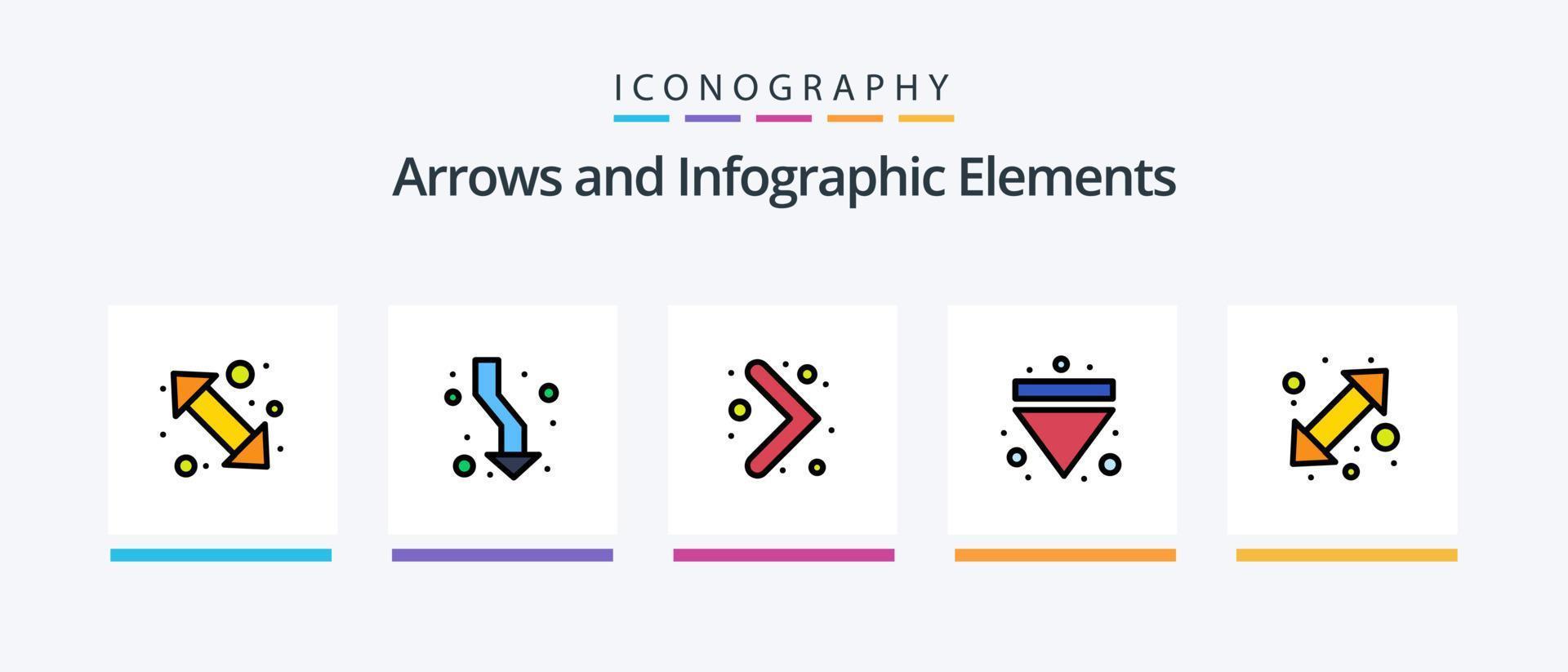 freccia linea pieno 5 icona imballare Compreso freccia. su. su Giusto. frecce. Giusto. creativo icone design vettore