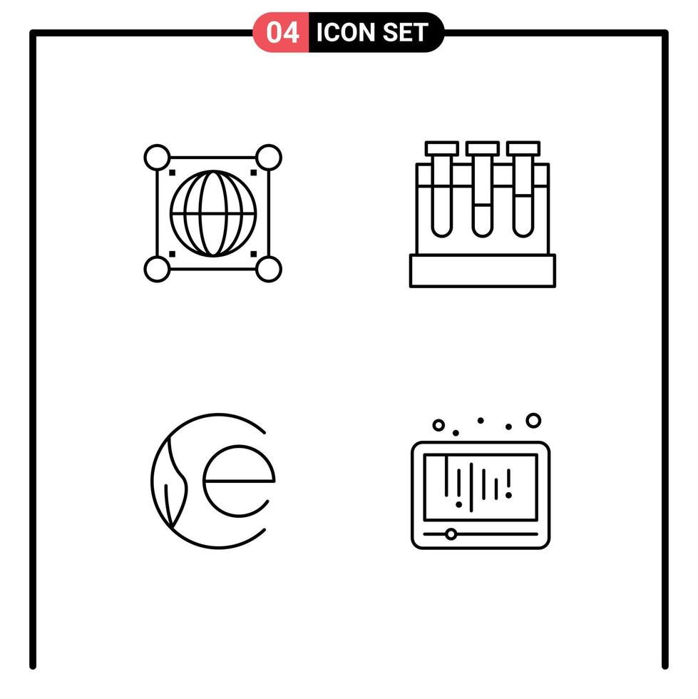 4 creativo icone moderno segni e simboli di globo moneta scince test crypto moneta modificabile vettore design elementi
