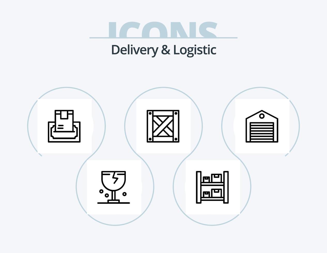 consegna e logistica linea icona imballare 5 icona design. cilindro. Potere. logistico. trasporto. spedizione Servizi vettore