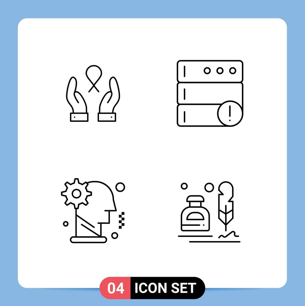 impostato di 4 moderno ui icone simboli segni per cura uomo donna server personale modificabile vettore design elementi