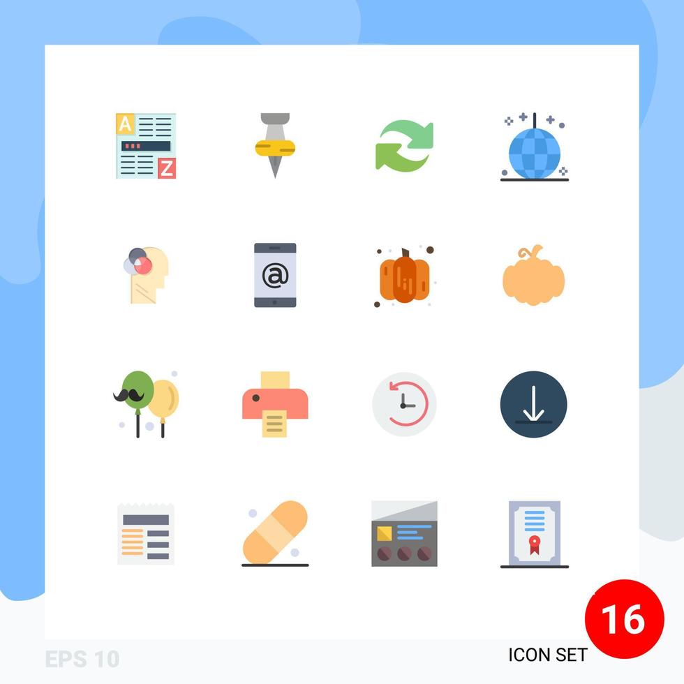 16 piatto colore concetto per siti web mobile e applicazioni umano festa ricaricare ornamenti evento modificabile imballare di creativo vettore design elementi