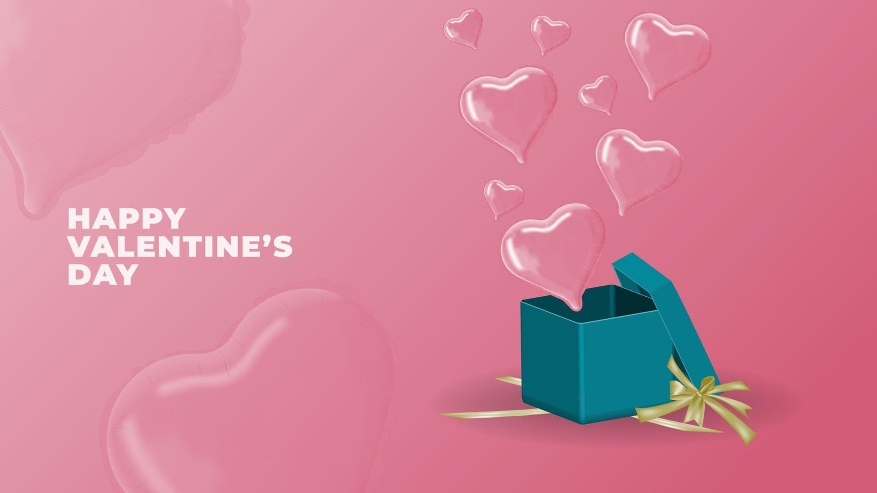 felice giorno di San Valentino vettore 3d