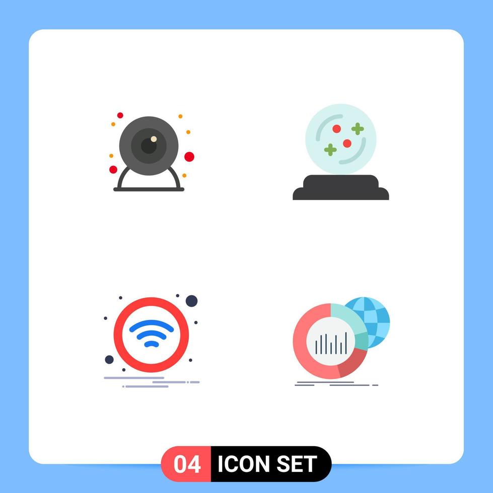 impostato di 4 vettore piatto icone su griglia per telecamera senza fili Halloween sillabare grande modificabile vettore design elementi