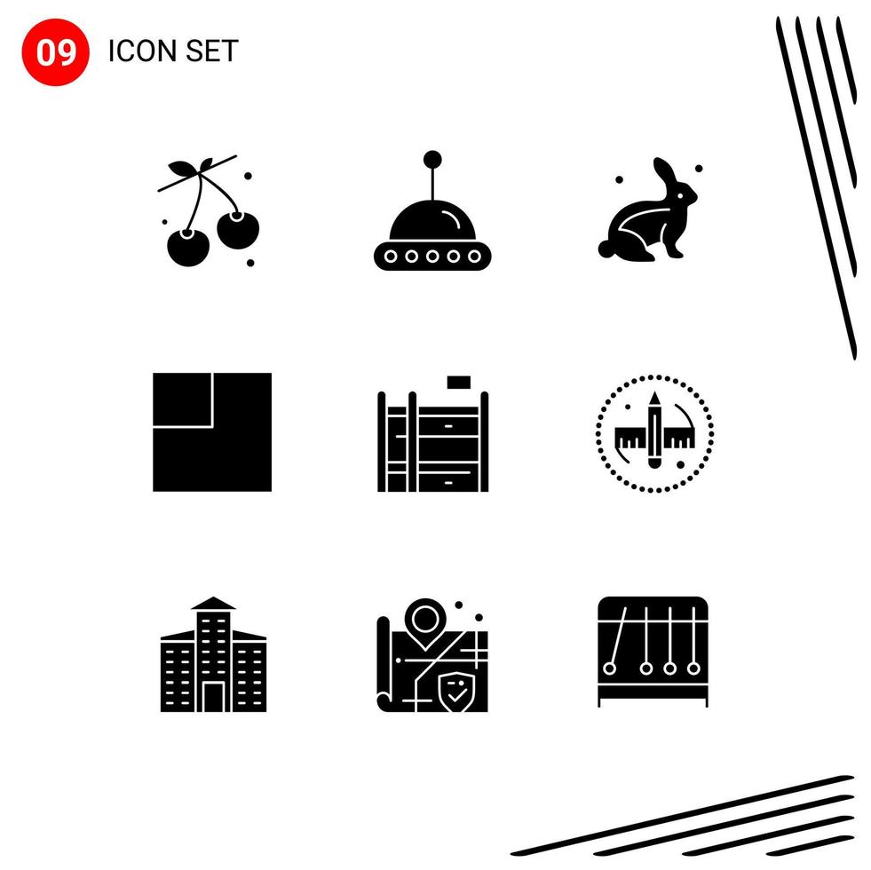 9 creativo icone moderno segni e simboli di matita cuccetta letto rapinatore vivente scala modificabile vettore design elementi