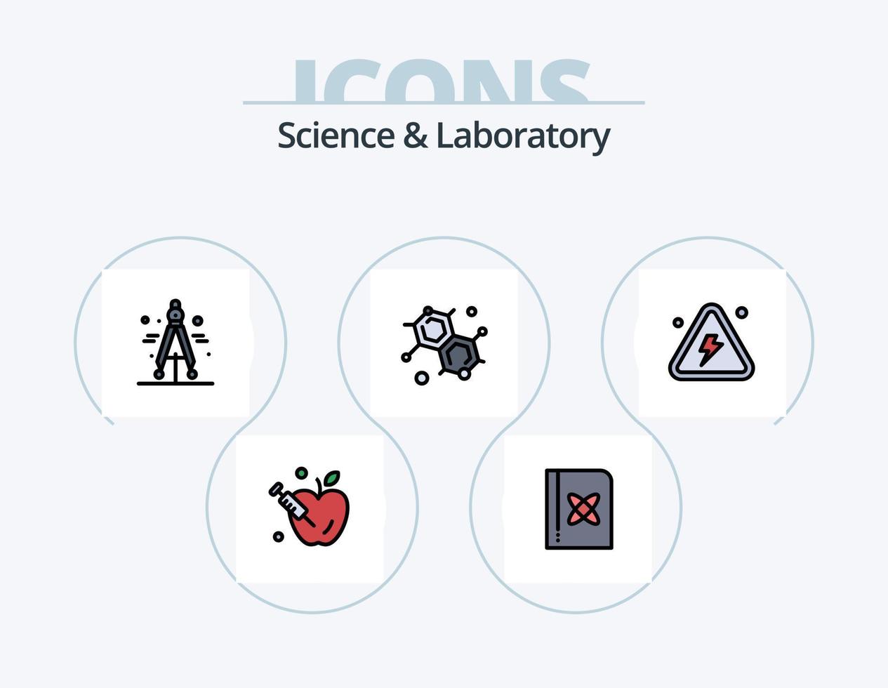 scienza linea pieno icona imballare 5 icona design. . scienza. idea. la minestra. scienza vettore