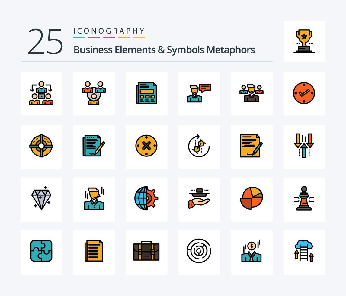 attività commerciale elementi e simboli metafore 25 linea pieno icona imballare Compreso aprire. gestore. Chiacchierare. utente. conversazione vettore
