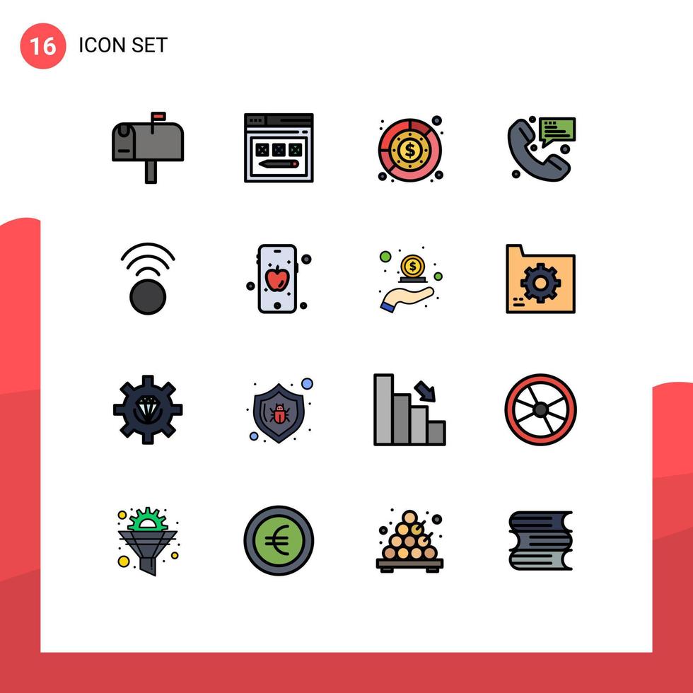 impostato di 16 moderno ui icone simboli segni per messaggistica Messaggio bilancio contatto reddito modificabile creativo vettore design elementi